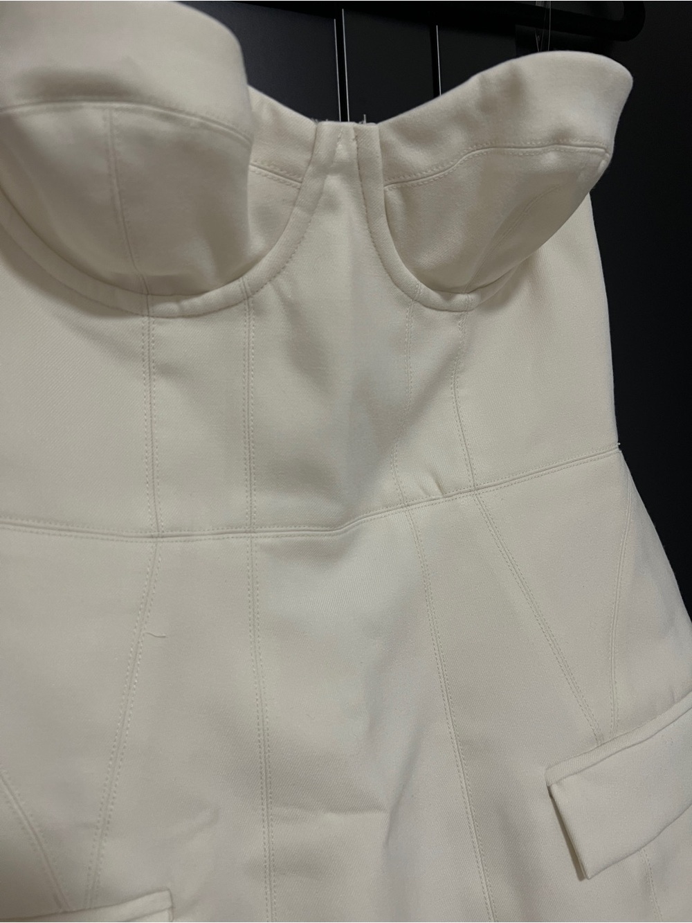Oh Polly Ivory Strapless Sculpted Bust Mini Dress - Picture 11 of 11